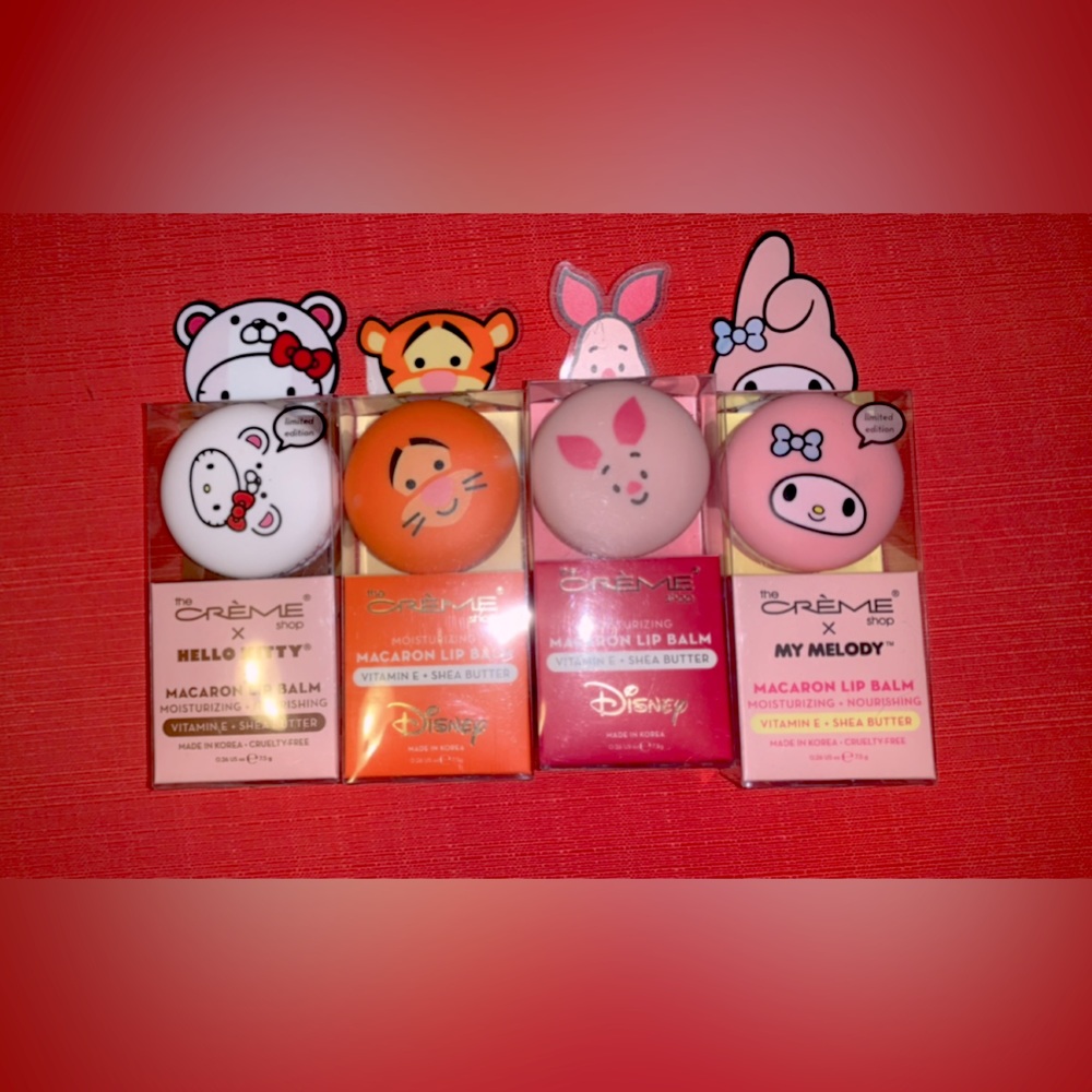 4 pack bundle of “the crème shop” lip balms